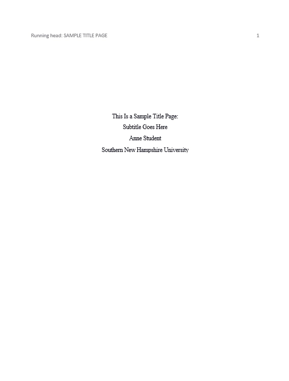 proper title page format