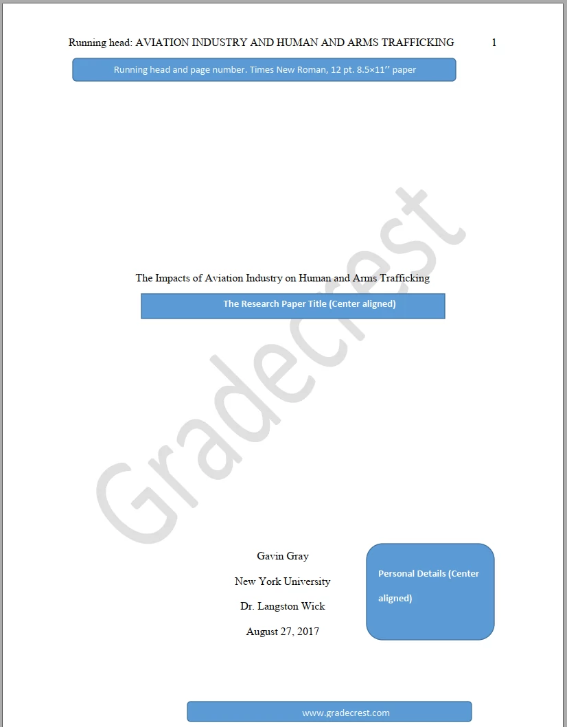 cover page for apa style research paper