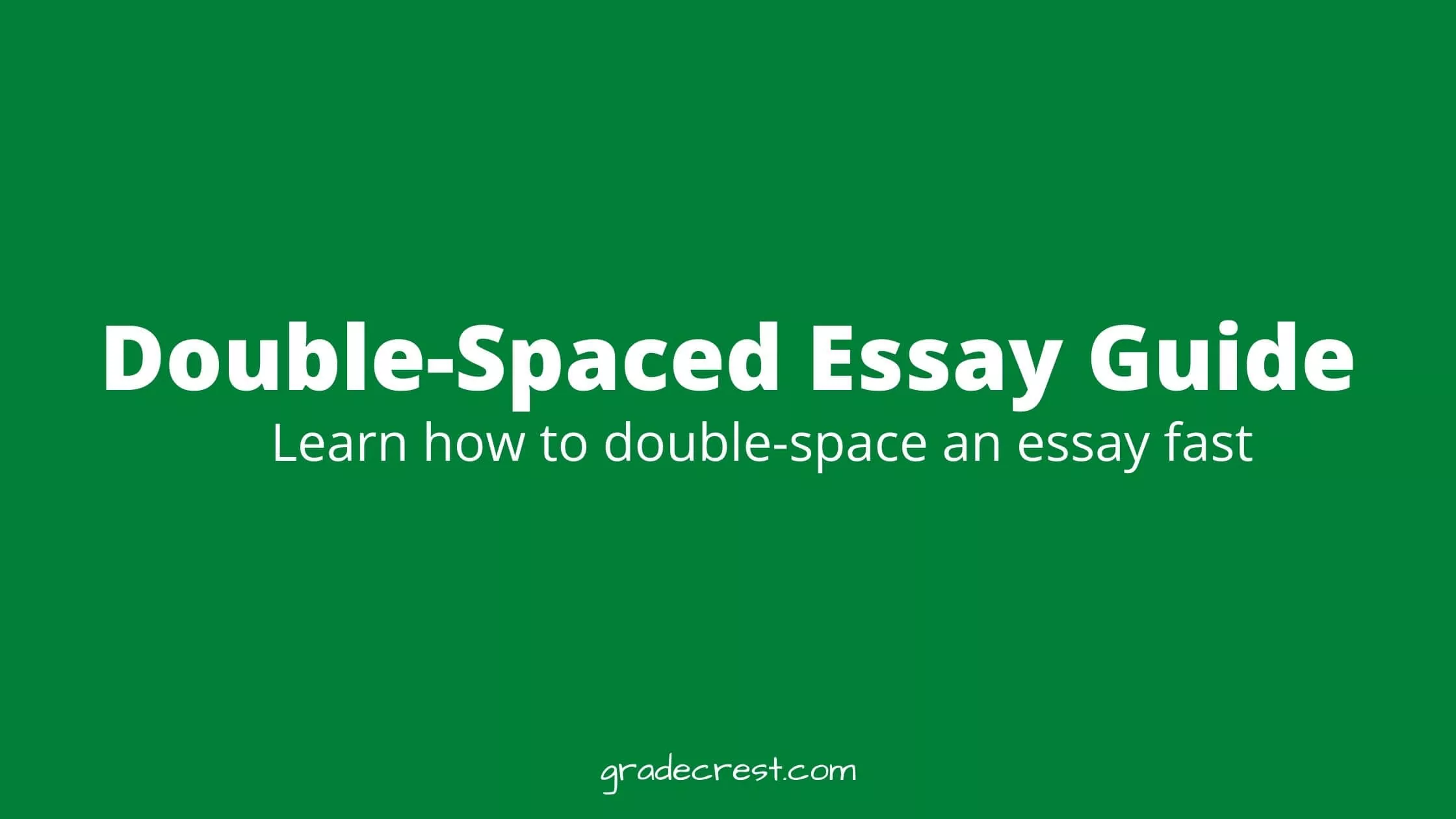 should you double space college essays