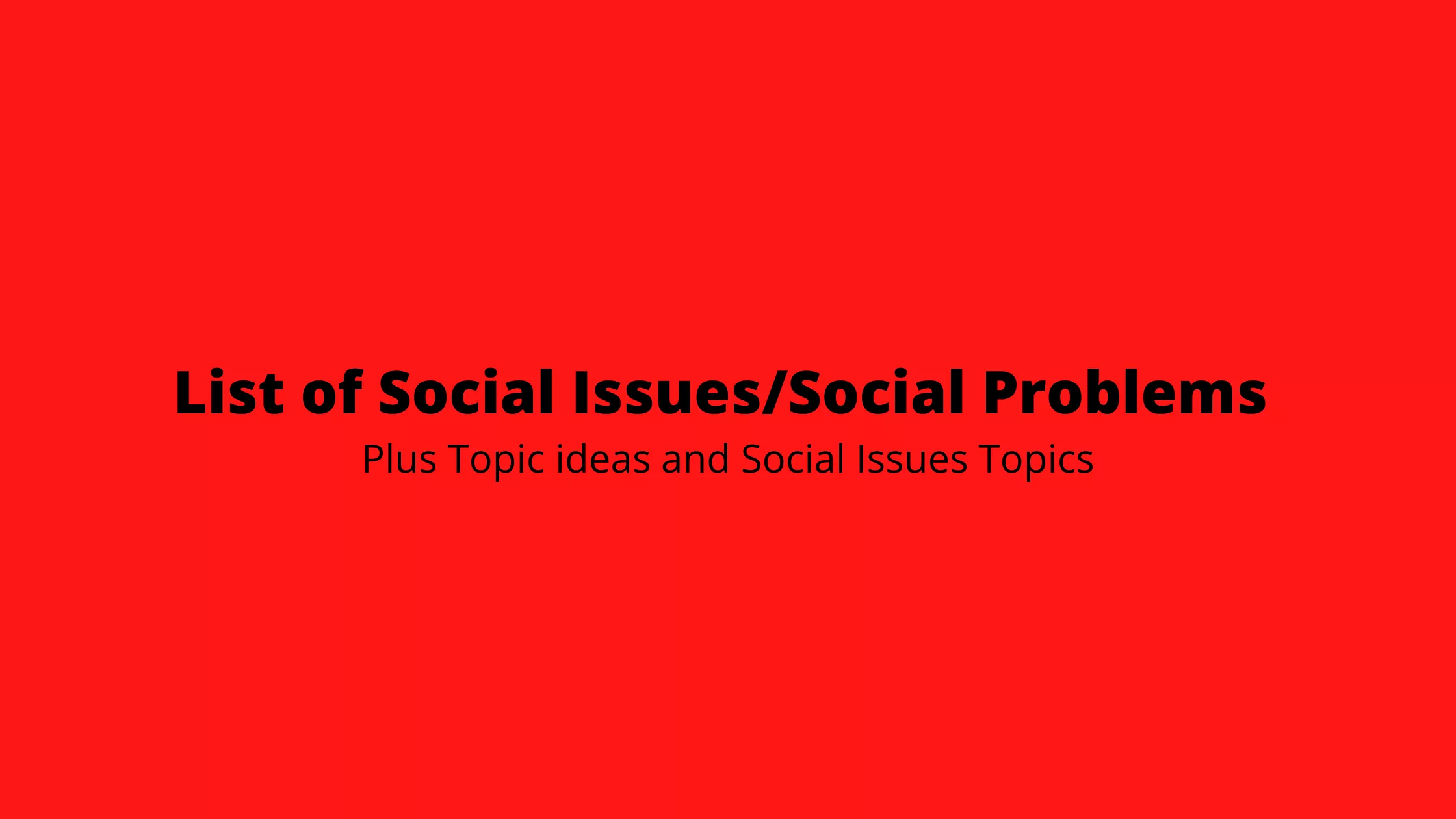 social issues list